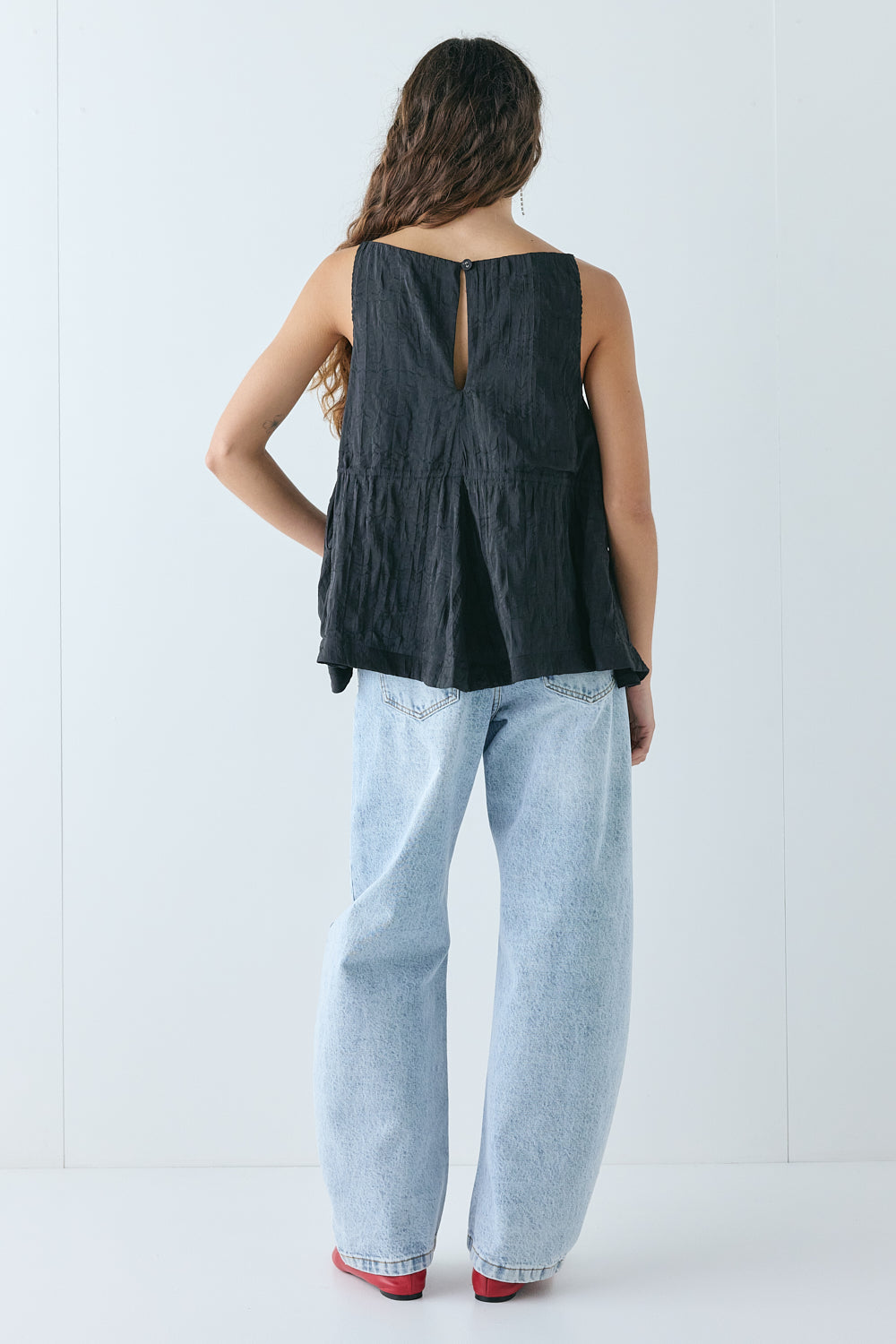 Indi Top Crinkle Black