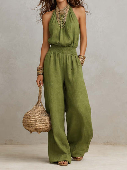 WANDA | Jumpsuit mit Neckholder und Weitem Bein
