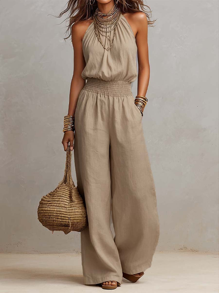 WANDA | Jumpsuit mit Neckholder und Weitem Bein