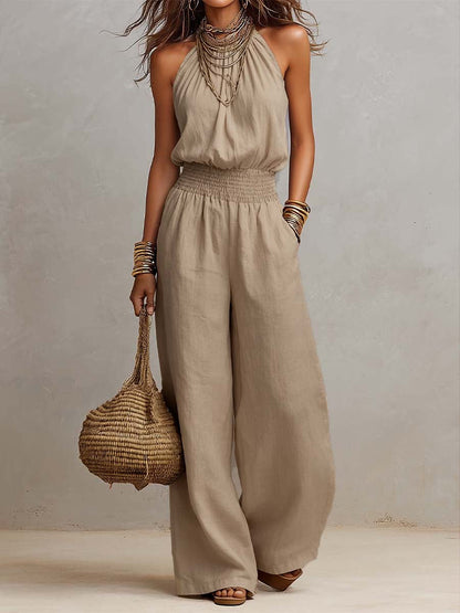 WANDA | Jumpsuit mit Neckholder und Weitem Bein
