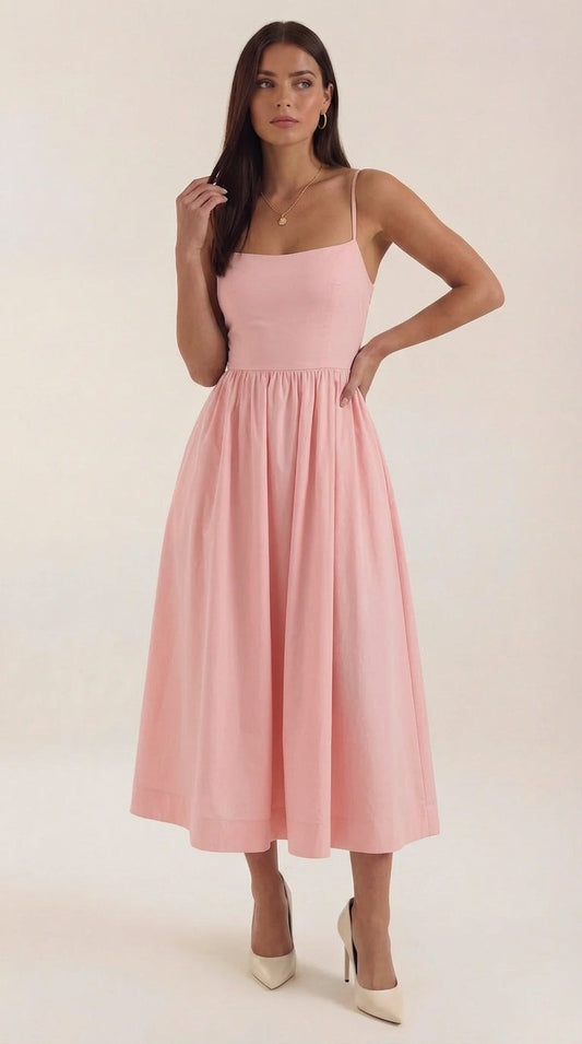 Layla Strap Low Back Midi Dress