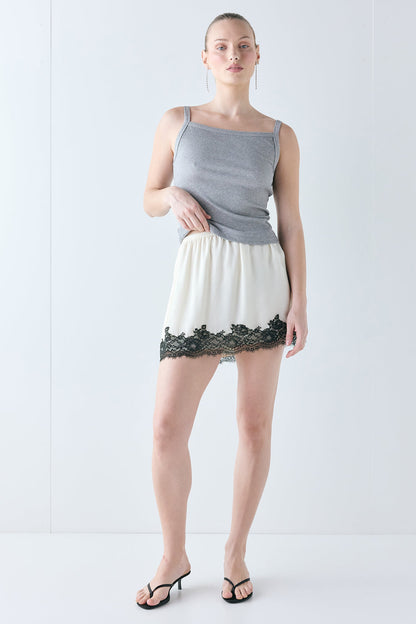 Charlotte Lace Mini Skirt Cream