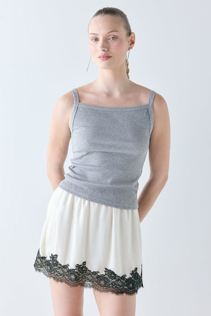 Charlotte Lace Mini Skirt Cream