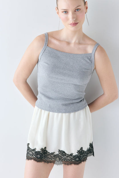 Charlotte Lace Mini Skirt Cream