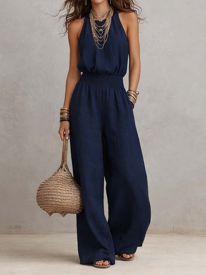 WANDA | Jumpsuit mit Neckholder und Weitem Bein