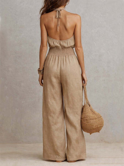 WANDA | Jumpsuit mit Neckholder und Weitem Bein
