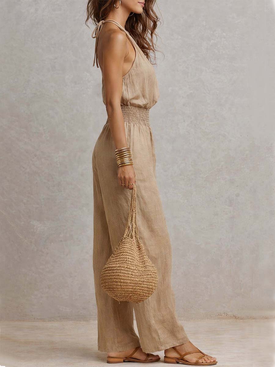 WANDA | Jumpsuit mit Neckholder und Weitem Bein