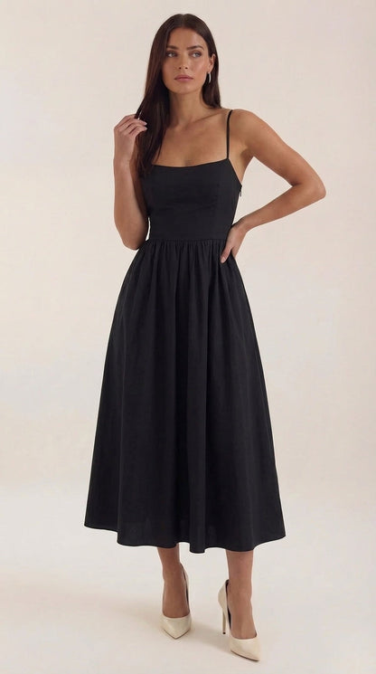 Layla Strap Low Back Midi Dress