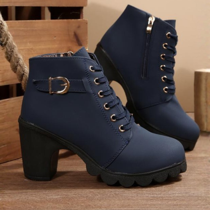 HELEN | Chunky Schnürstiefeletten mit Metallschnalle
