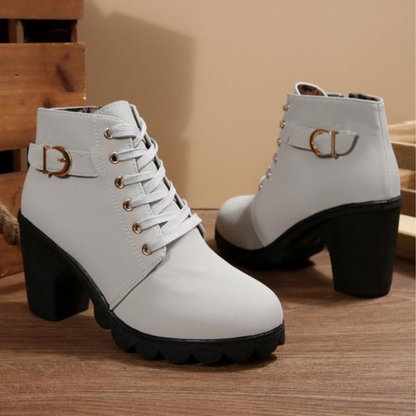 HELEN | Chunky Schnürstiefeletten mit Metallschnalle