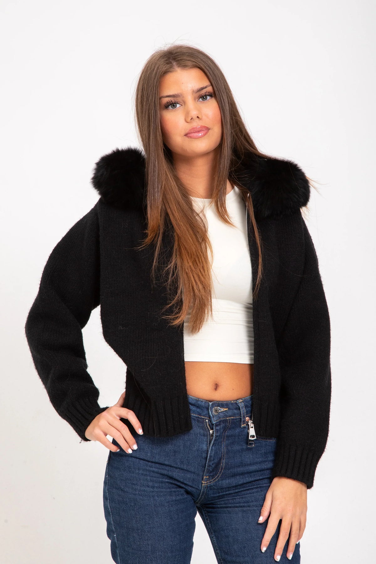 ADELE | Warm Knit Fur Jacket