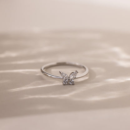 Mariposa Diamond Ring in Silver