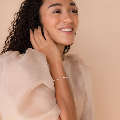 Hali Pearl Station Bracelet in Silver
