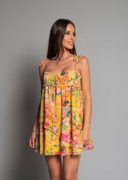 Floral Chiffon Mini Dress
