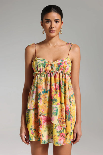 Floral Chiffon Mini Dress