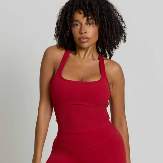Core Racer Back Tank | Cherry Red - SALE