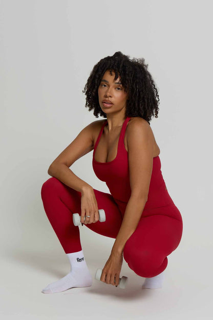 Core Racer Back Tank | Cherry Red - SALE