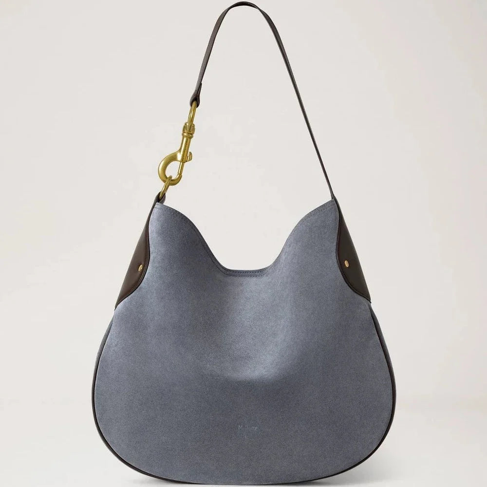 Hackney Shoulder Bag Suede Foggy Grey