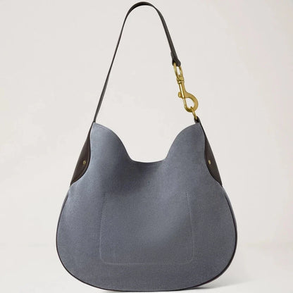Hackney Shoulder Bag Suede Foggy Grey