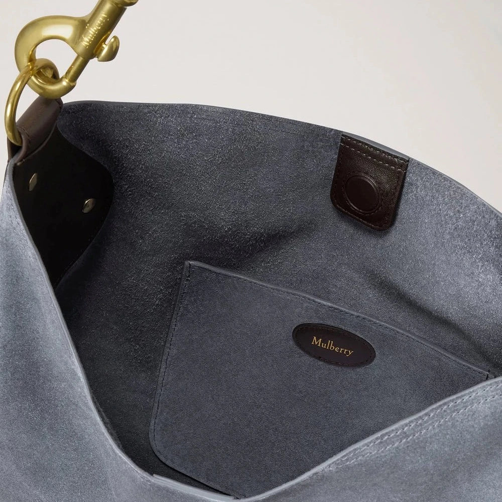 Hackney Shoulder Bag Suede Foggy Grey