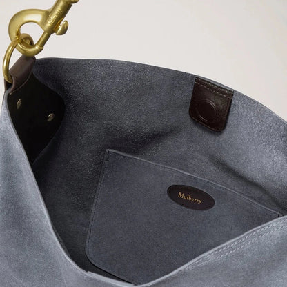 Hackney Shoulder Bag Suede Foggy Grey