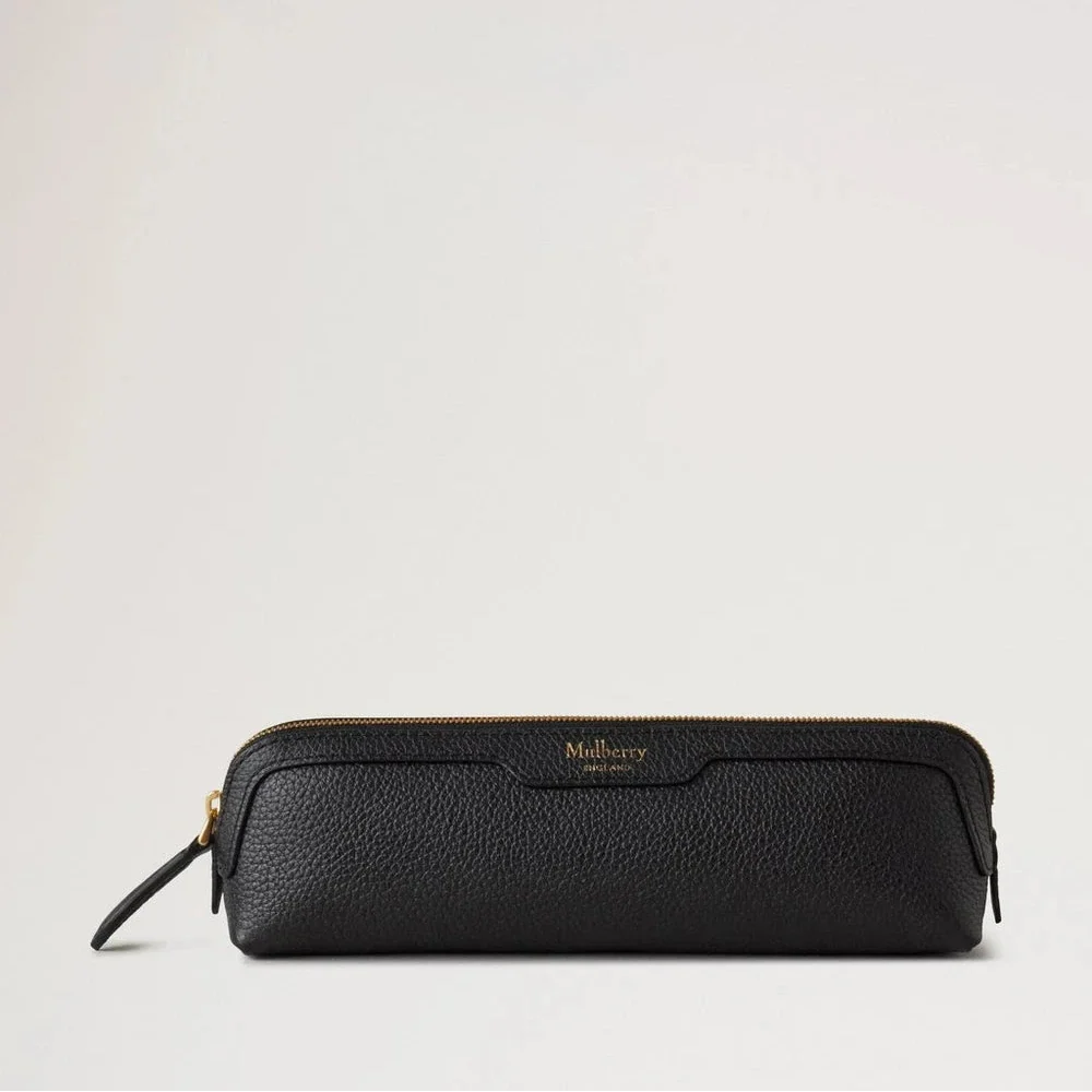 Pencil Case Black Small Classic Grain