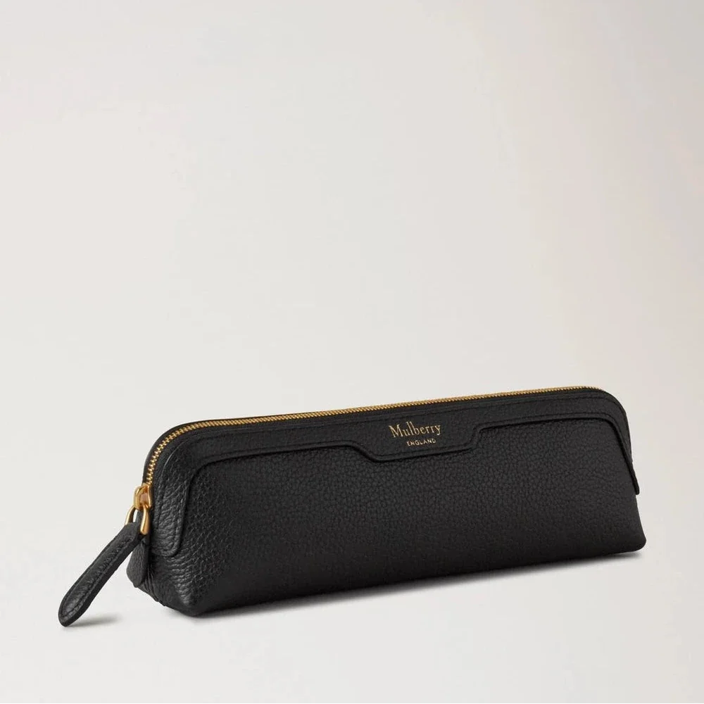 Pencil Case Black Small Classic Grain