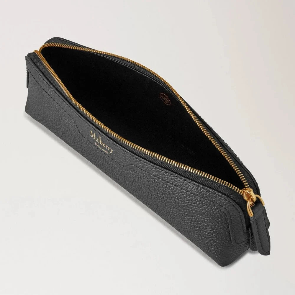 Pencil Case Black Small Classic Grain