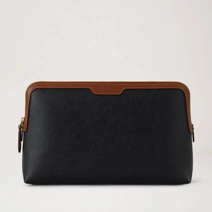 Medium Cosmetic Pouch Scotchgrain Black-Cognac