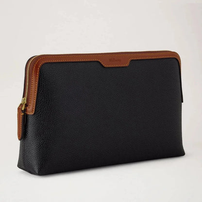 Medium Cosmetic Pouch Scotchgrain Black-Cognac