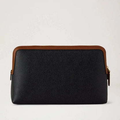 Medium Cosmetic Pouch Scotchgrain Black-Cognac