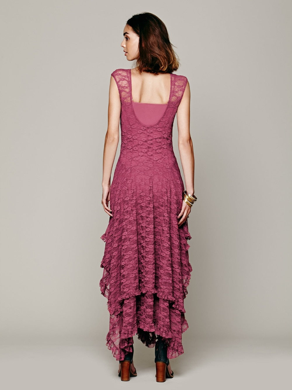 Women's Black Lace Maxi Dress