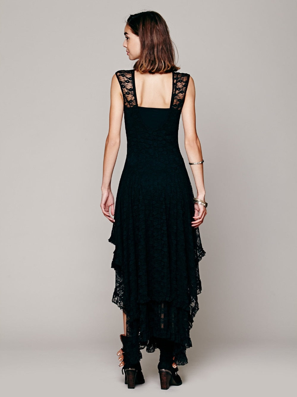 Women's Black Lace Maxi Dress