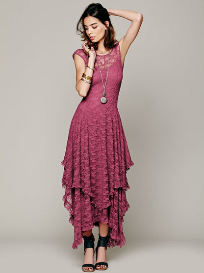 Women's Black Lace Maxi Dress