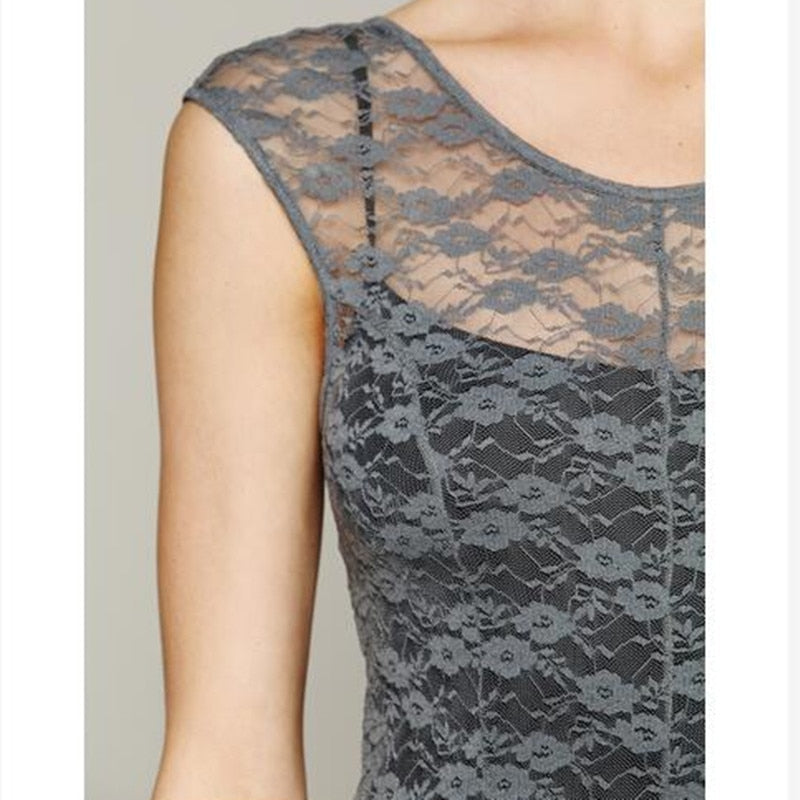 Women's Black Lace Maxi Dress