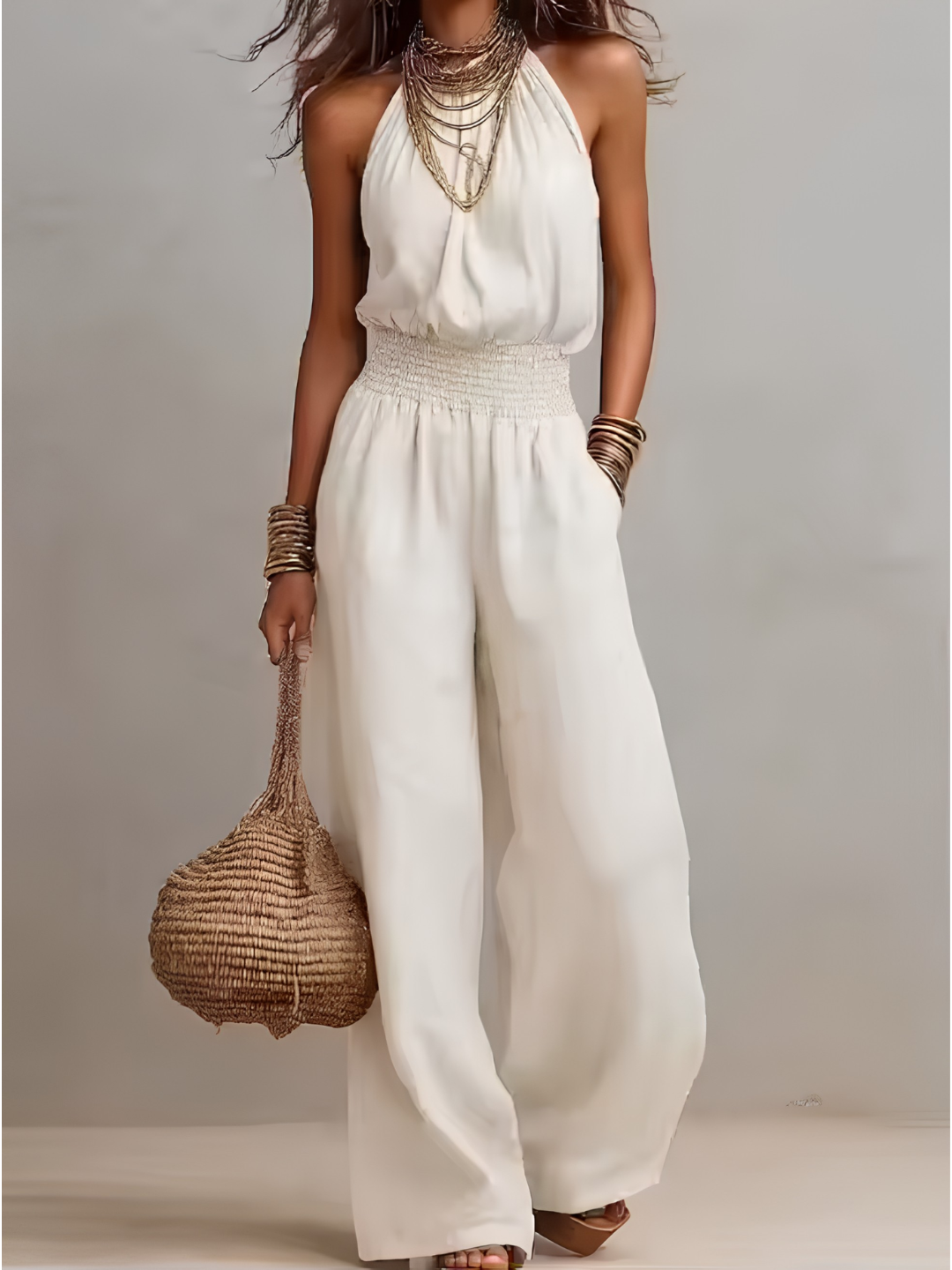 WANDA | Jumpsuit mit Neckholder und Weitem Bein