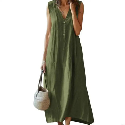 Cynthia - Casual V-Neck Maxi Dress
