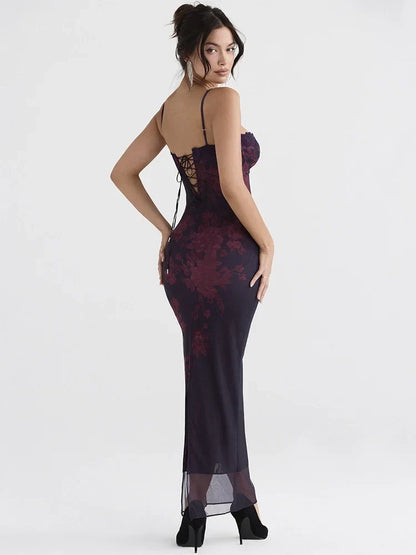 Women’s Purple Polyester Maxi Dress