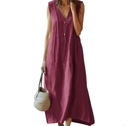 Cynthia - Casual V-Neck Maxi Dress