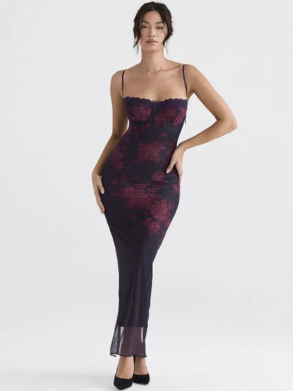 Women’s Purple Polyester Maxi Dress