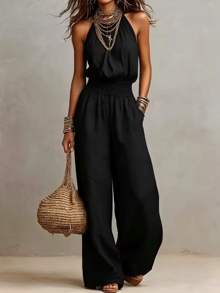WANDA | Jumpsuit mit Neckholder und Weitem Bein