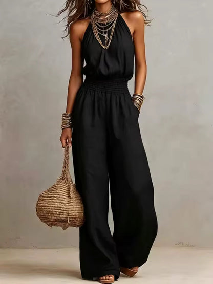 WANDA | Jumpsuit mit Neckholder und Weitem Bein