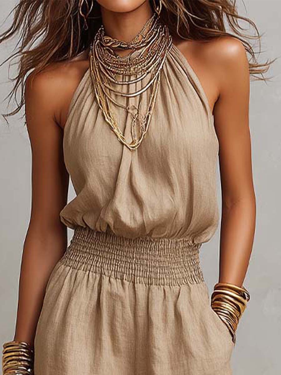 WANDA | Jumpsuit mit Neckholder und Weitem Bein