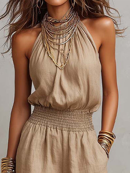 WANDA | Jumpsuit mit Neckholder und Weitem Bein