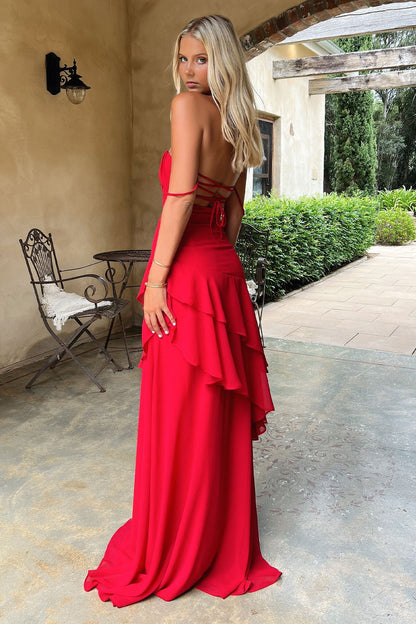GEORGIA | Maxikleid mit Volantdetails