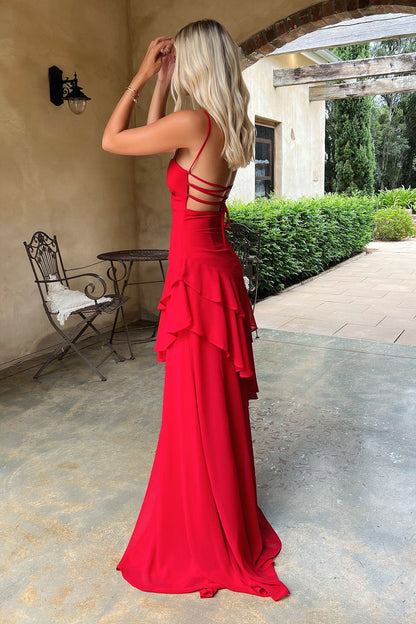 GEORGIA | Maxikleid mit Volantdetails