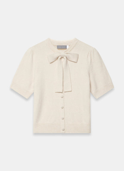 Cream Bow Detail Knit Top