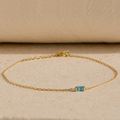 Baguette Blue Zircon Bracelet