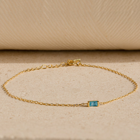 Baguette Blue Zircon Bracelet