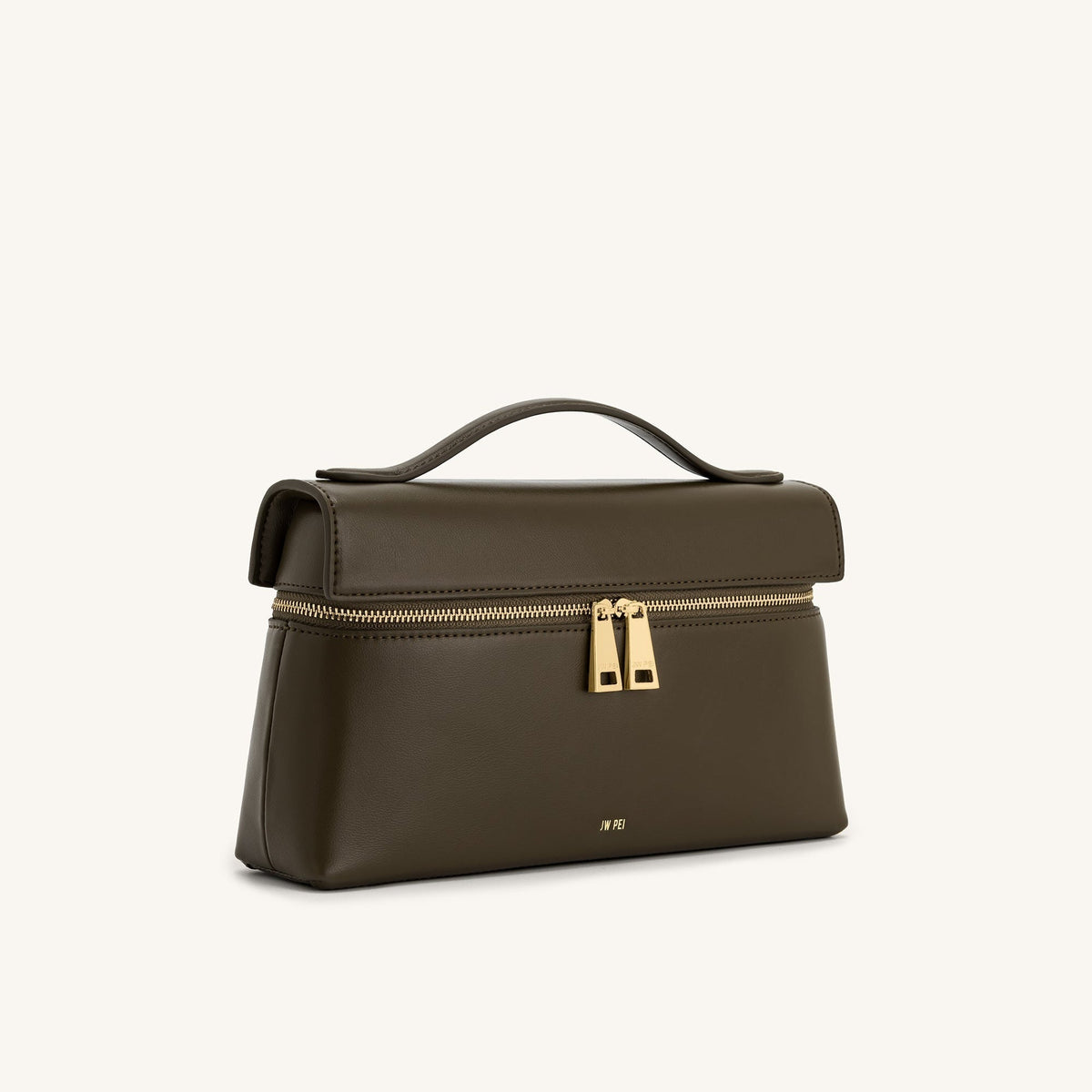 Givera – Elegant Vegan Top-Handle Bag in Dark Olive, Stylish & Practical